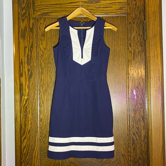 Tommy Hilfiger Midi Navy Blue and White Dress - Picture 1 of 5